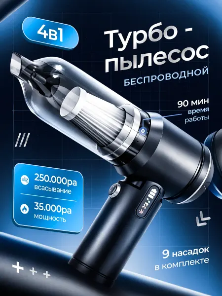 Беспроводной пылесос для автомобиля воздуходувка