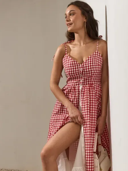 HERSTYLE Платье сарафан летнее на бретельках длинное виши