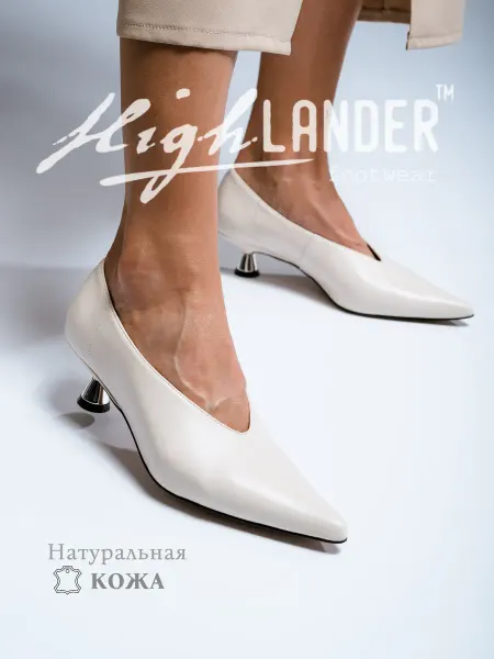 Highlander Кожаные туфли лодочки на низком каблуке