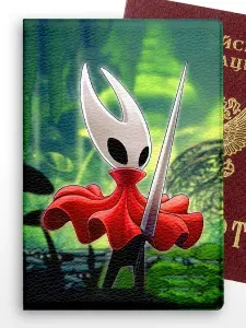 Обложка на паспорт Hollow Knight Silksong Полый Рыцарь зел