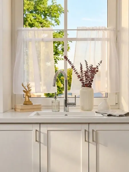 JoKa Home Шторки Кафе для кухни дачи в стиле прованс из тюля