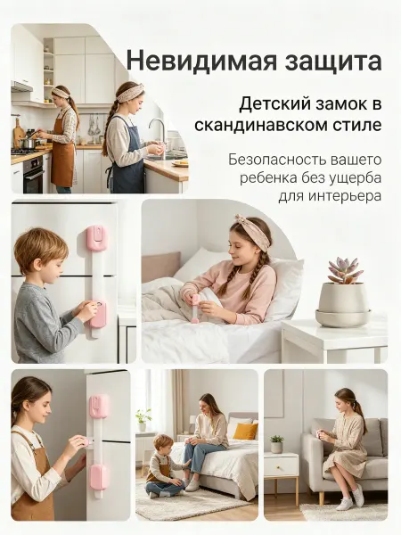 HOME Замки безопасности для детей 6 штук для шкафов и дверей