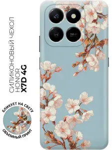 Силиконовый чехол на Honor X7d с принтом "Вишнёвая дымка"