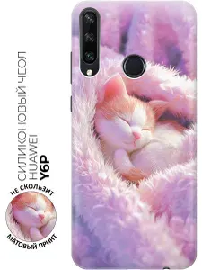 Силиконовый чехол на Huawei Y6P с принтом "Уютный комочек"