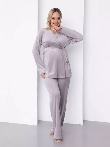 Hunny Mammy Домашний велюровый костюм с брюками осень зима