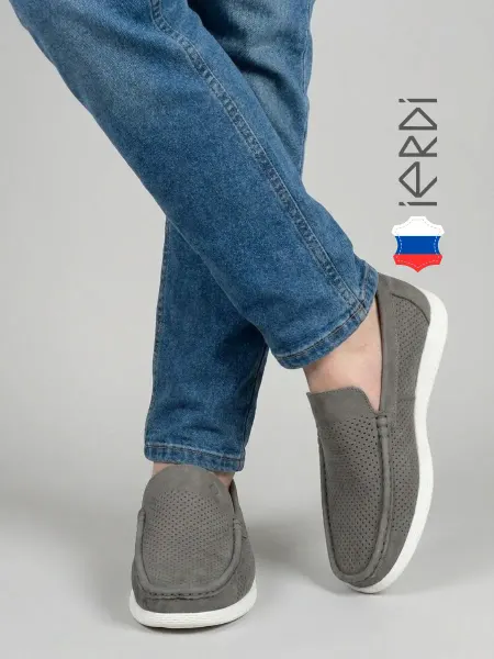 IERDI Мокасины из нубука с перфорацией