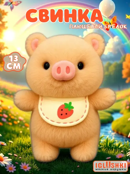 IGLUSHKI Мягкая игрушка свинка брелок