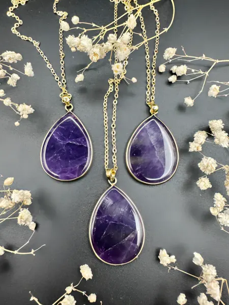 Indi Lotus Кулон Срез из Аметиста