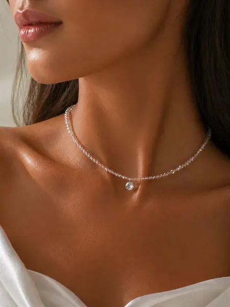 Ir&S Jewelry Чокер из бисера с подвеской каплей на шею