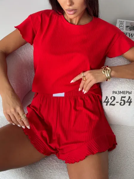 IVANKO WEAR Пижама с шортами и футболкой оверсайз домашний костюм