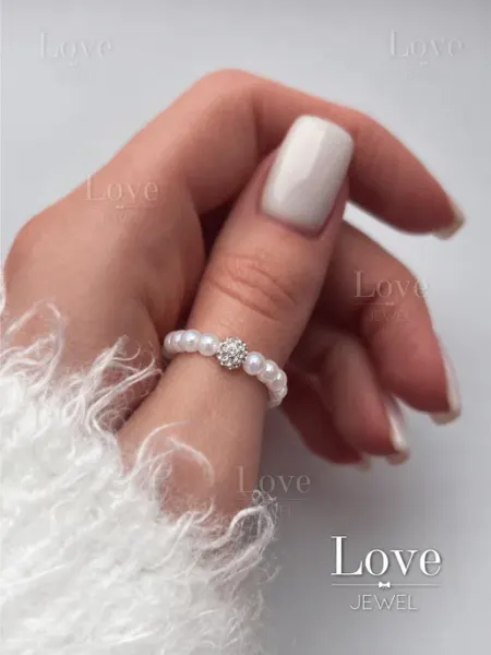 Love JEWEL Кольцо бижутерия необычное безразмерное с жемчугом