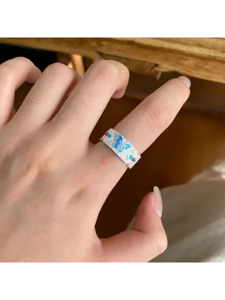 Be self true jewel Кольцо безразмерное бижутерия цветы розы и бабочка женское