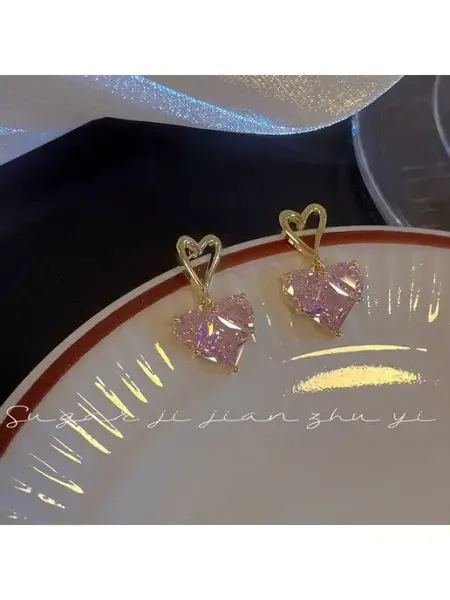 Be self true jewel Серьги бижутерия сердечки, сердце, сердца, розовые