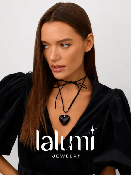 LALUMI jewelry Кулон сердце на длинном шнурке