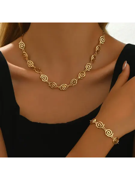 Letta jewelry Комплект бижутерии цепочка и браслет завиток