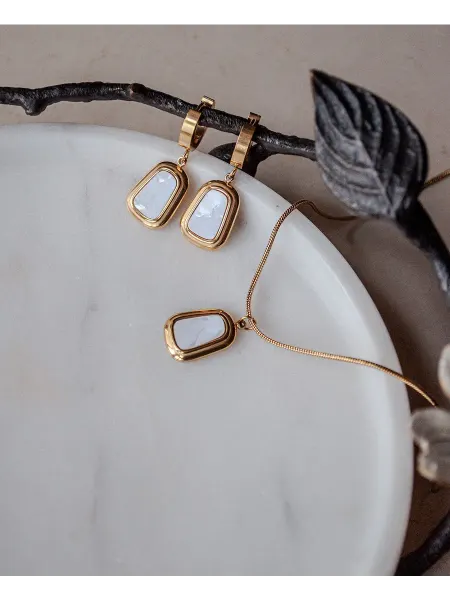 Letta jewelry Комплект бижутерии кулон и серьги винтажный