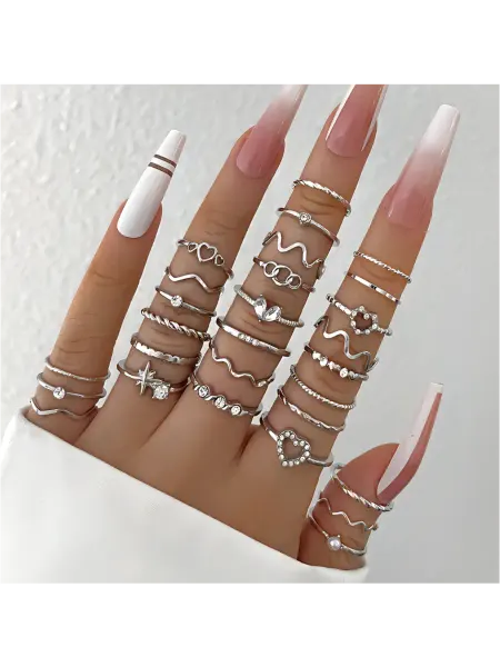 Lichee Jewelry Набор колец бижутерия 28шт