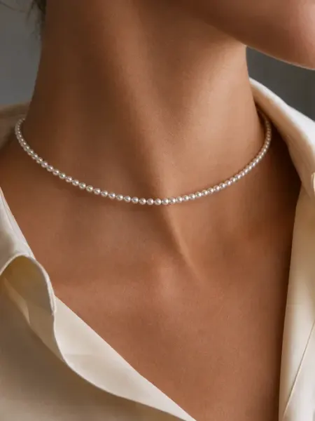 LUXE & JEWELRY Чокер из жемчуга майорка на шею бижутерия в подарок