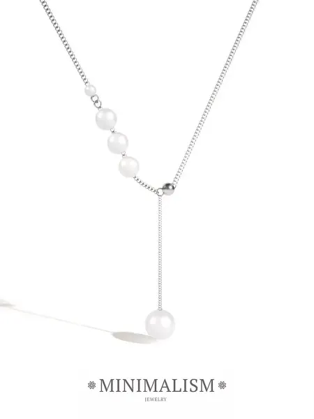MINIMALISM JEWELRY Колье с подвеской на шею, цепочка с кулоном Жемчуг