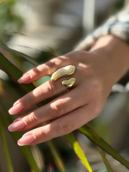 SOLOVYOVA JEWELRY Кольцо капля жемчужное бижутерия