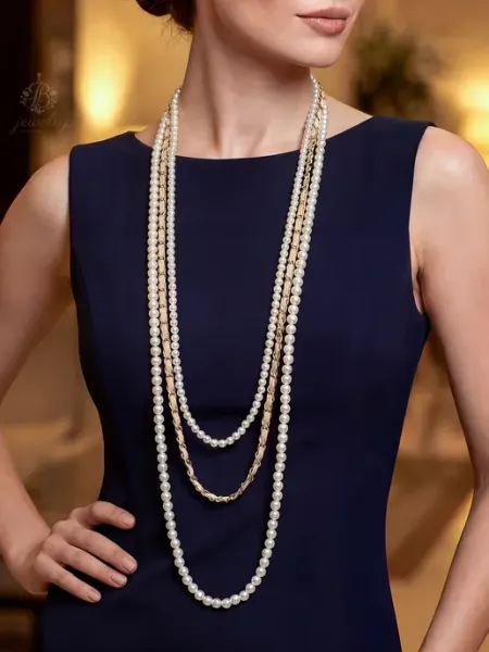 Jewelry бижутерия для женщин Бусы жемчуг длинные на шею и серьги бижутерия