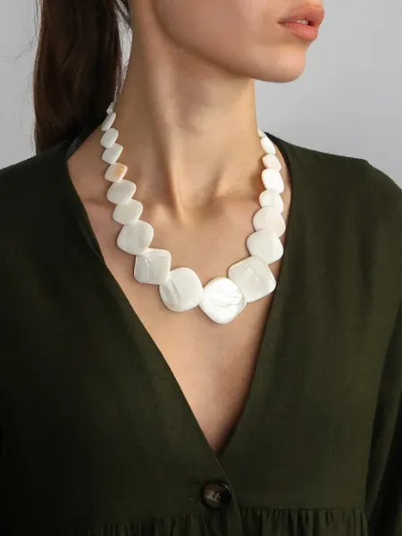 Jewelry бижутерия для женщин Крупные бусы из перламутра ожерелье на шею