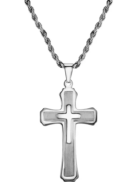 DG Jewelry Крестик стальной на цепочке бижутерия