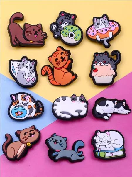 Jibzcharms Джибитсы набор украшений для крокс Котики