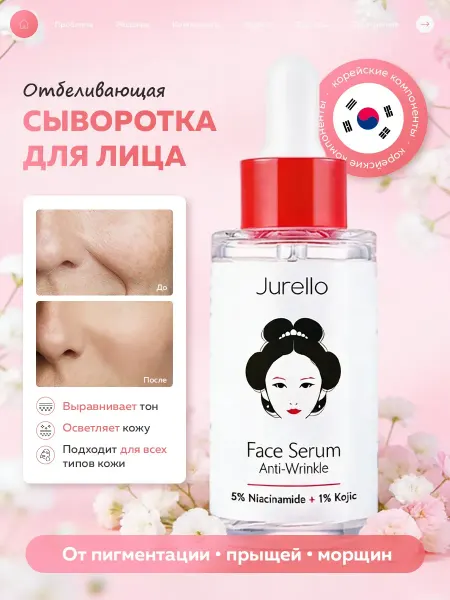Jurello Сыворотка для лица отбеливающая ниацинамид