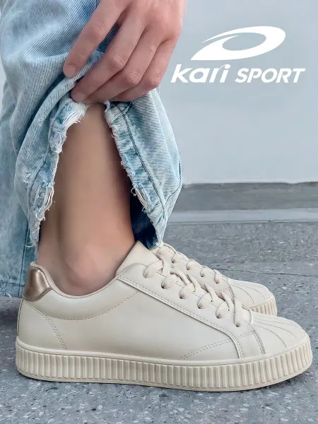 Kari Кеды женские бежевые на тонкой подошве
