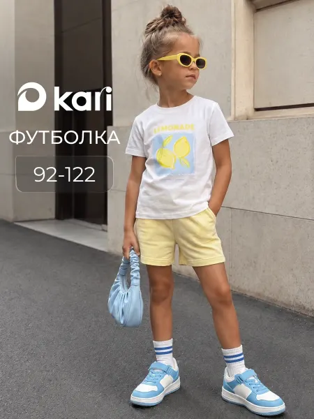 KariKids Футболка для девочки летняя с принтом