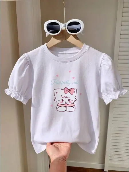 KariKids Футболка для девочки нарядная розовая с принтом