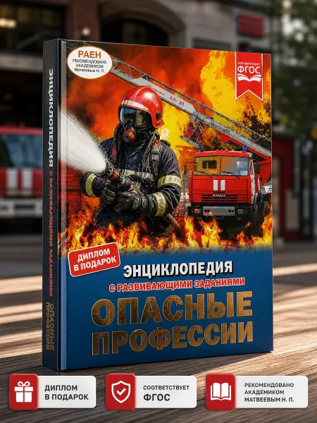 Умка Книга детская энциклопедия с заданиями Опасные профессии