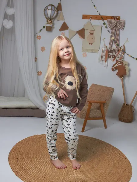 MOKO kids Пижама детская со штанами костюм для дома с собачкой