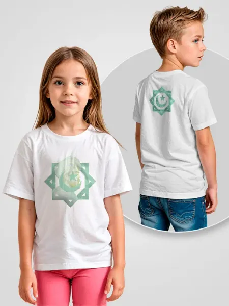 Printech Kids Мусульманская детская футболка с арабскими надписями Ислам