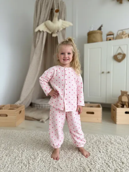 RAAG Kids Муслиновый костюм детский пижама пинтерест розовая сердечки