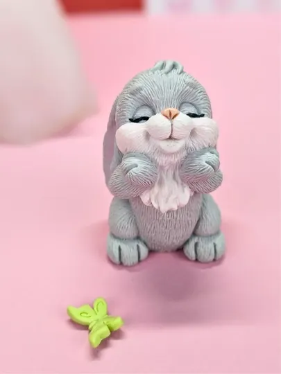 Силиконовый молд Зайка мама и малыш, шоколадная форма, кролик