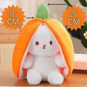 Игрушка мягкая плюшевая кролик зайчик морковка, зайчик клубничка