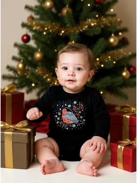 KiMMi&co Новогодний боди для малыша с длинным рукавом