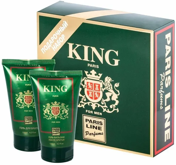Paris Line Parfums King Кинг набор бальзам 125 мл + гель д бритья 125 мл