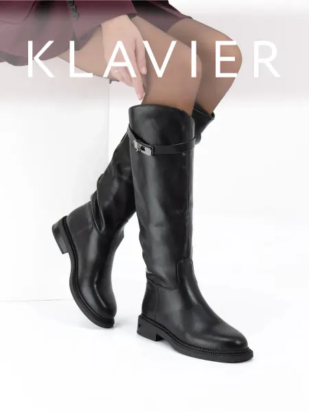 KLAVIER Сапоги трубы женские демисезонные на низком каблуке
