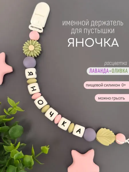Koala_grizunok Именной держатель для соски-пустышки Яночка