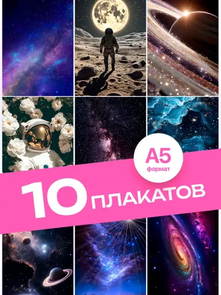 KONNESSI Постеры Эстетика Космоса. 10 штук А5