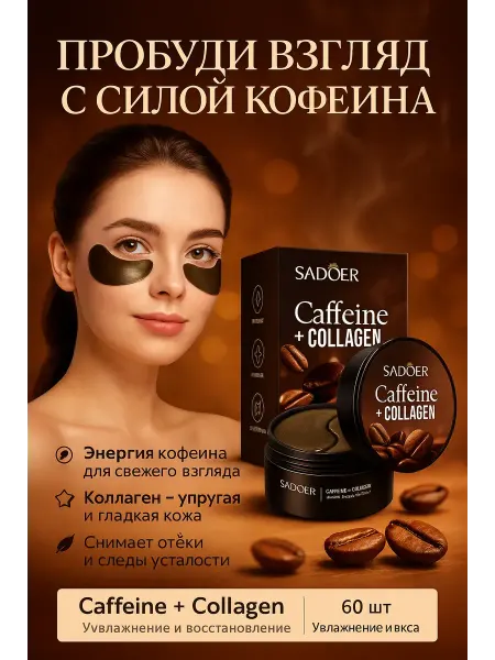 KOSher Патчи для глаз коллагеновые увлажняющие против отеков 60 шт