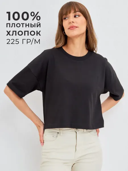 KRASSUS Футболка оверсайз летняя укороченная