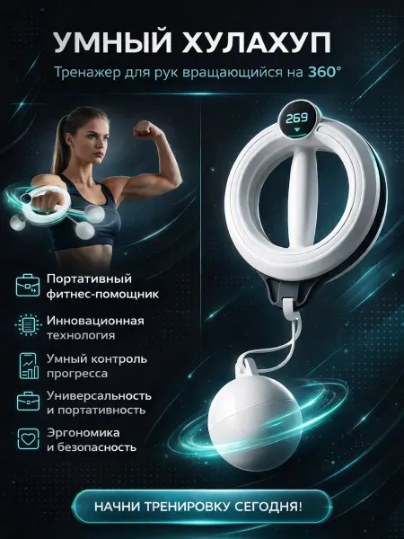 Умный тренажер для рук, запястий, плеч Тренажер хулахуп