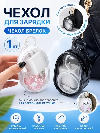 Чехол-органайзер для кабеля и зарядного устройства, компактный кейс для зарядки