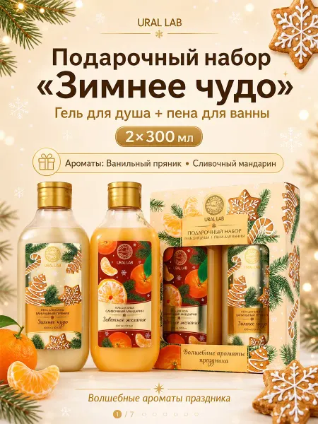 URAL LAB Подарочный набор новогодний женский «Зимнее чудо»