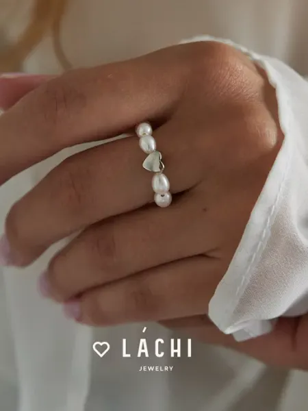 Lachi Кольцо с жемчугом натуральным культивированным ручной работы