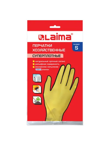 LAIMA Перчатки латексные, хлопчатобумажное напыление